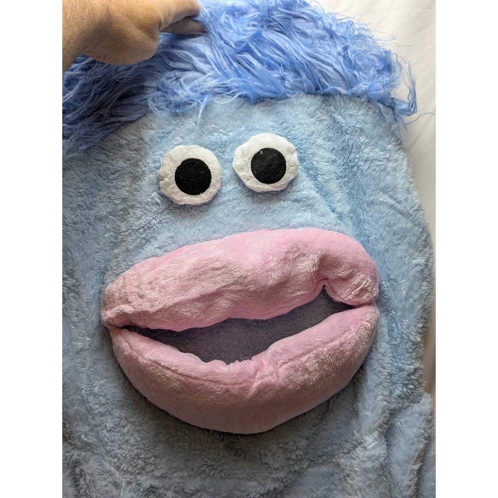 Big Mouth Animal Monster Onesie Adult Blue Monster Plush Hooded Costume Pajamas